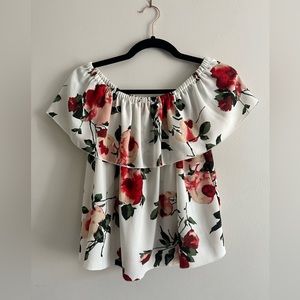 Aritzia Wilfred Promener Off-Shoulder Floral Top Size S